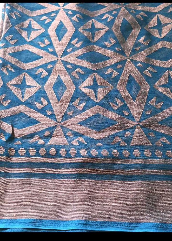 Brasso peacock blue saree