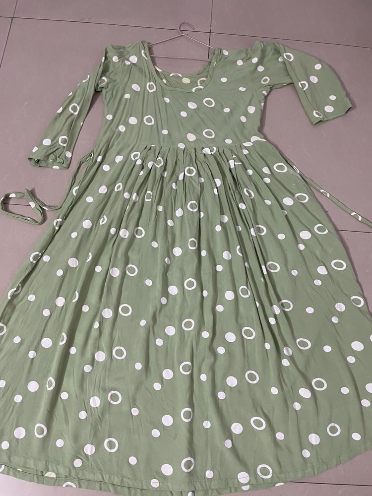 Sage Green Polka Dot Dress