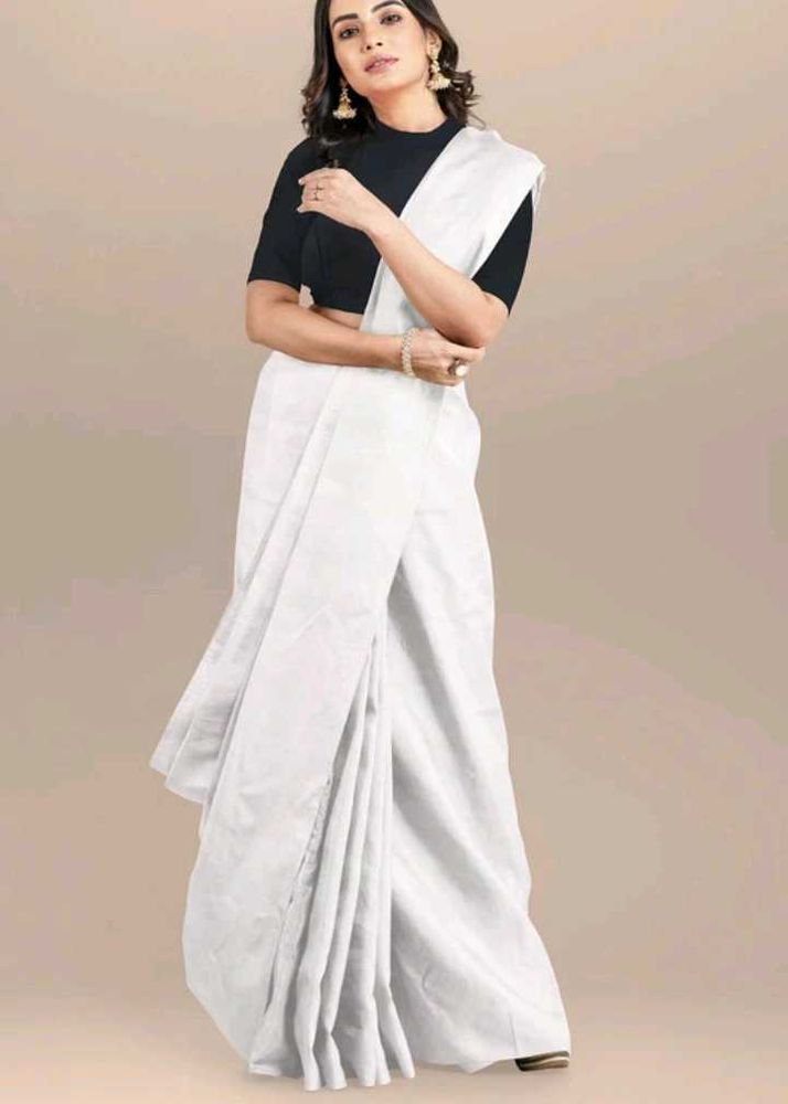 Elegant White Saree