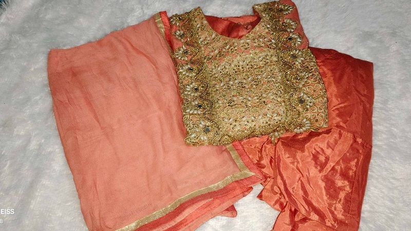 Peach Indian Outfit