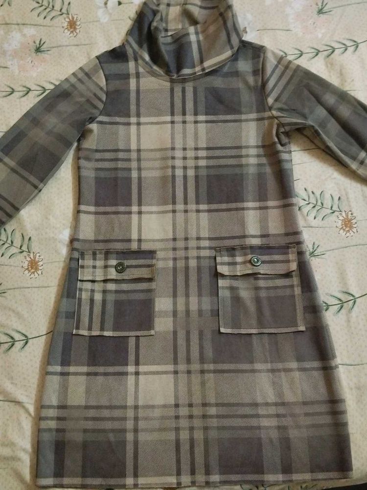 Turtle Neck Branded Dress