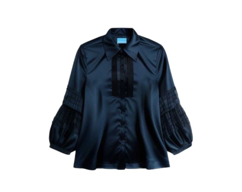 Elegant Navy Blue Blouse