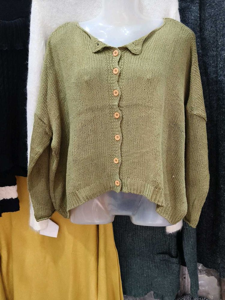 Green Knit Cardigan