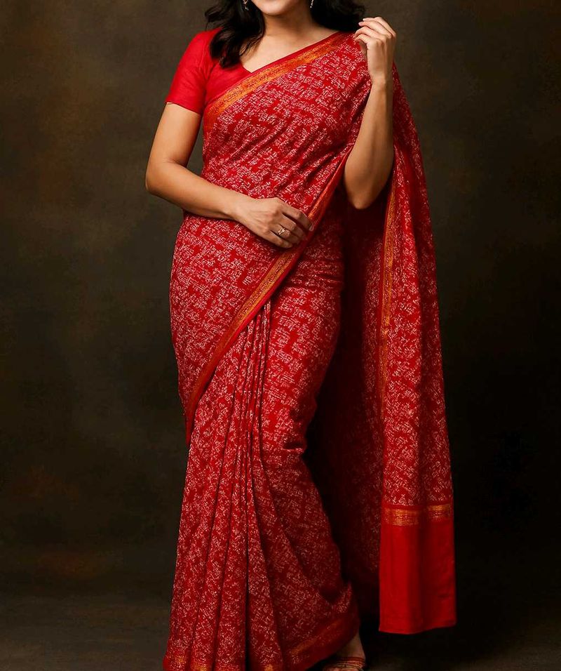 Rajasthani Red Saree