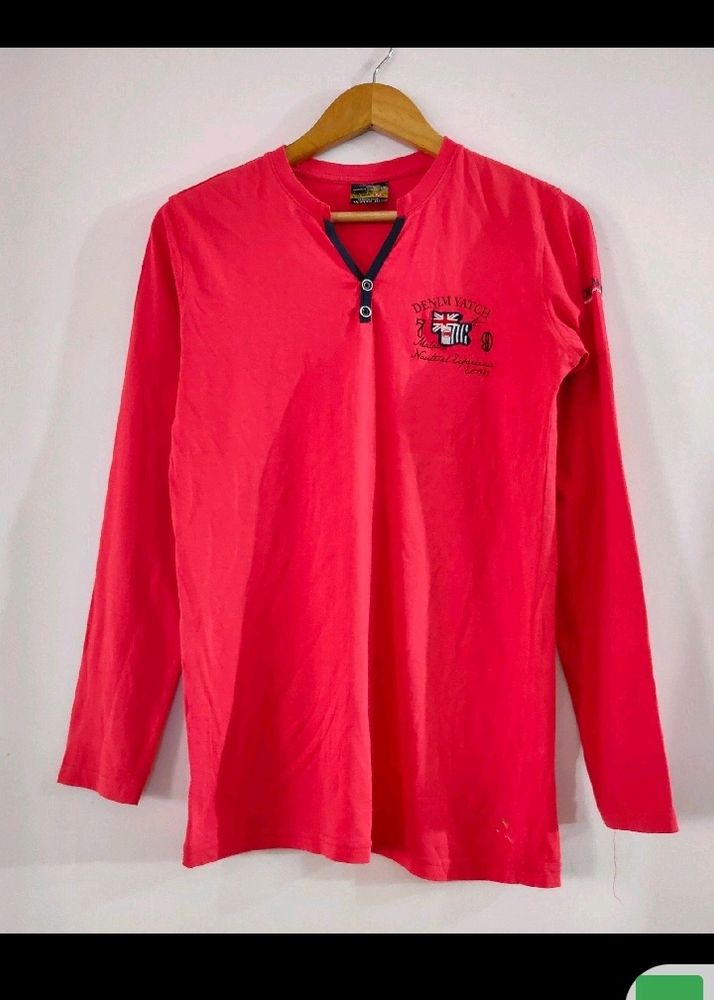 Premium By Whiz Biz Mens Red Colour Full Sleeves T