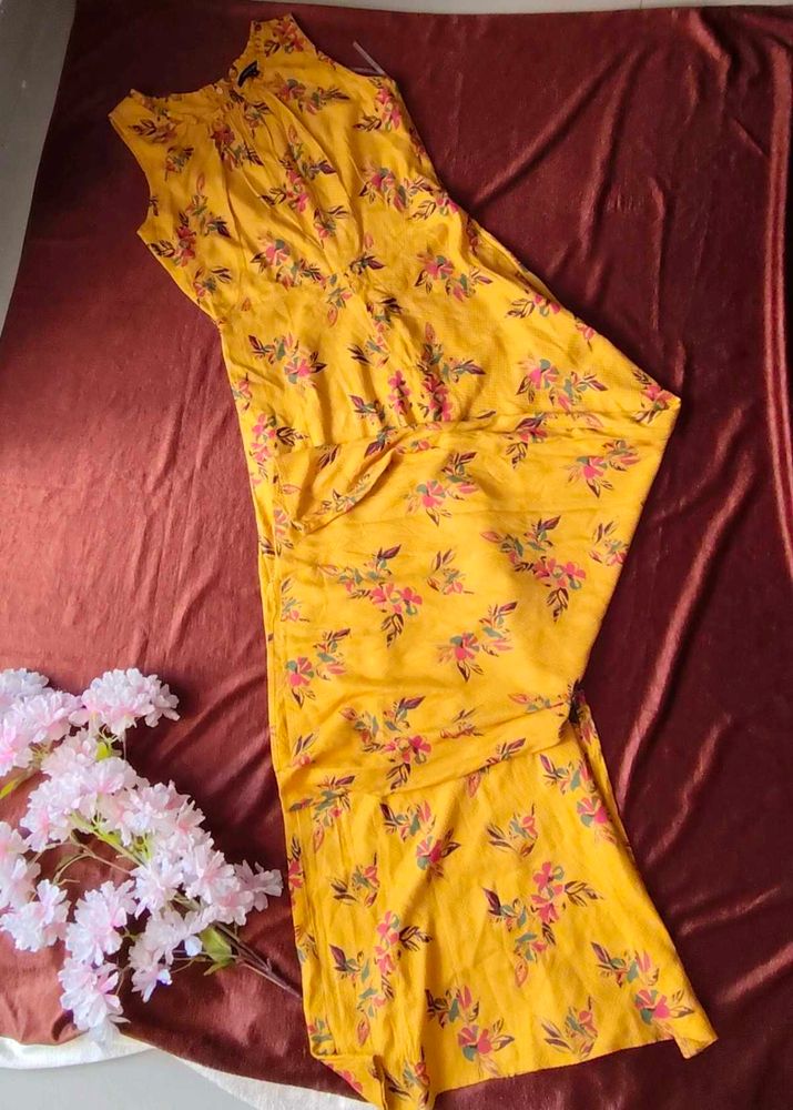 Floral Yellow Maxi Dress