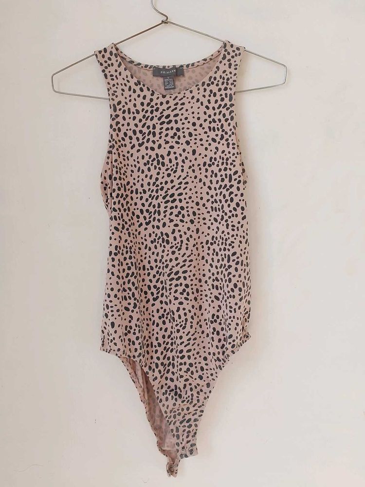 Animal Print Bodysuit Top