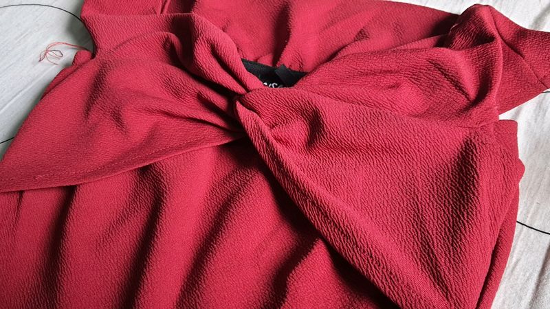 Sassafras Maroon Off Shoulder Jumpsuit