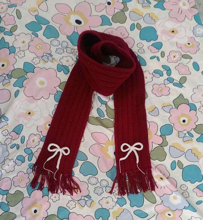Burgundy Bow Scarf
