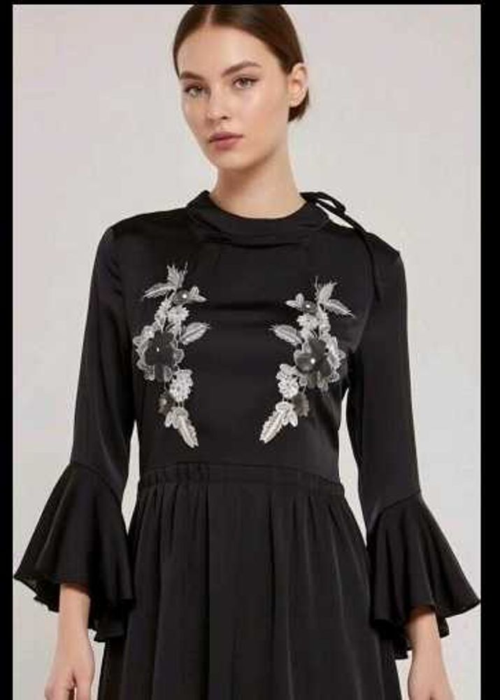Elegant Black Floral Dress