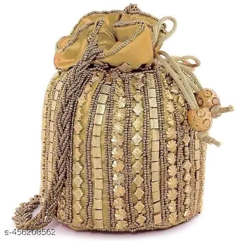 Golden Beaded Pouch