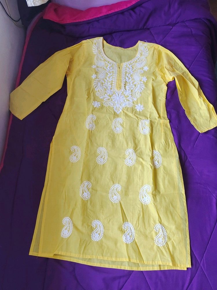 Cotton Kurti With Embroidery Salwar