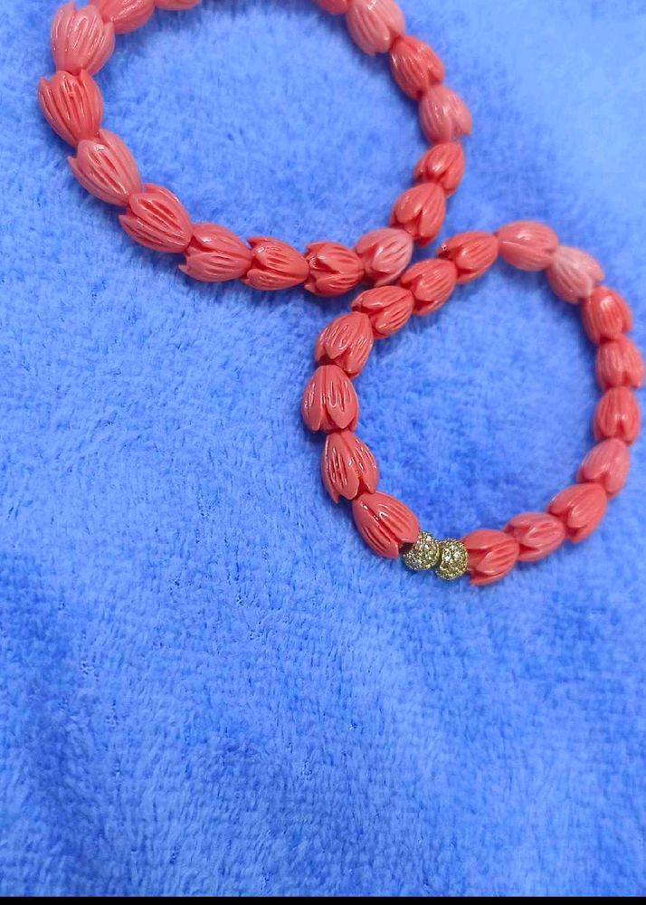 Coral Beaded Bracelet