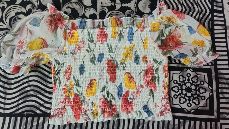 Floral Print Crop Top