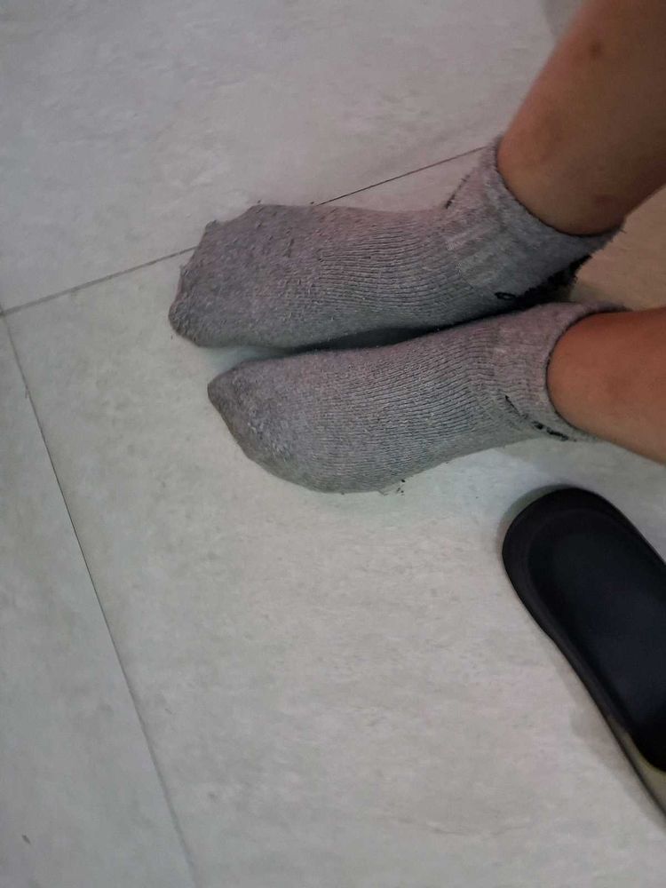 Worn Grey Socks