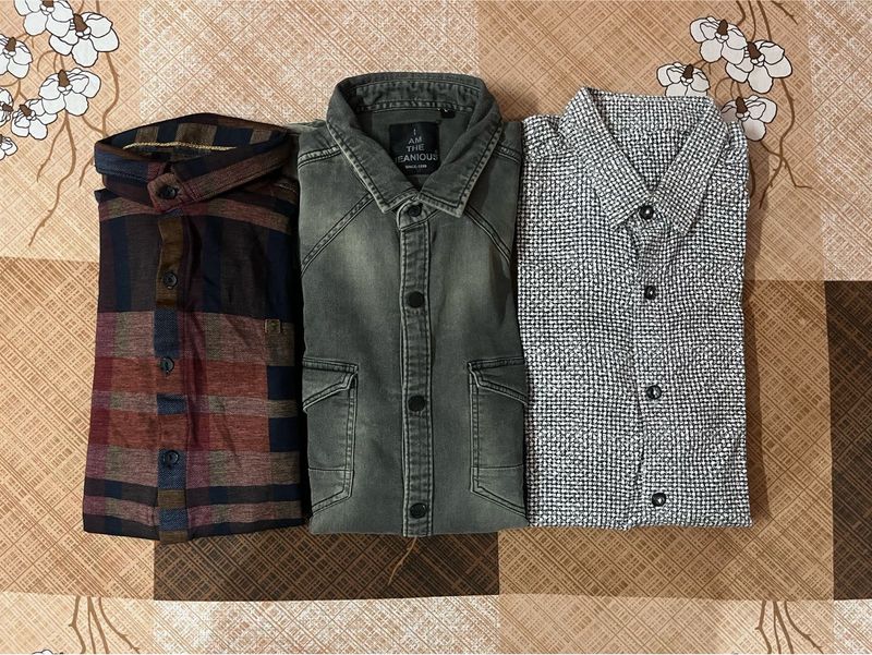 3 Shirts Combo For Men (Like New)