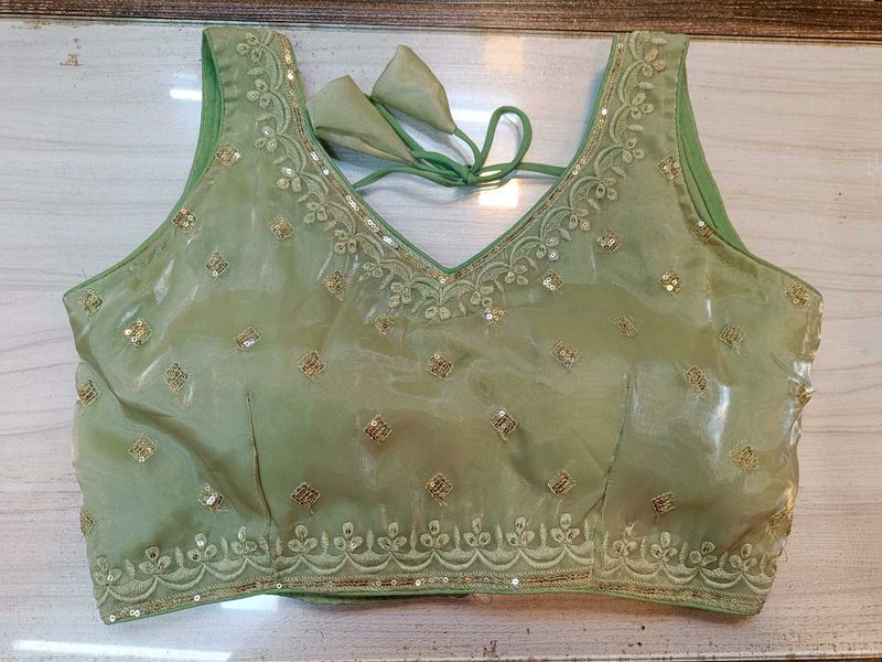 Green Organza Blouse