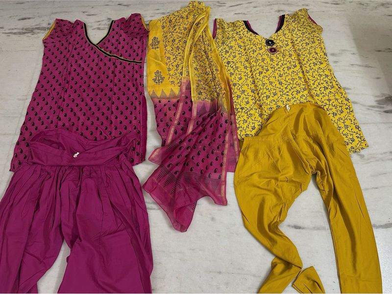 Two Suit Set With Dupatta