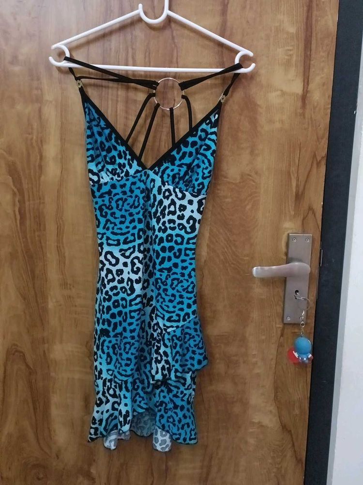 Blue Animal Print Dress