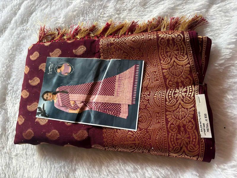Elegant Maroon Banarasi Saree