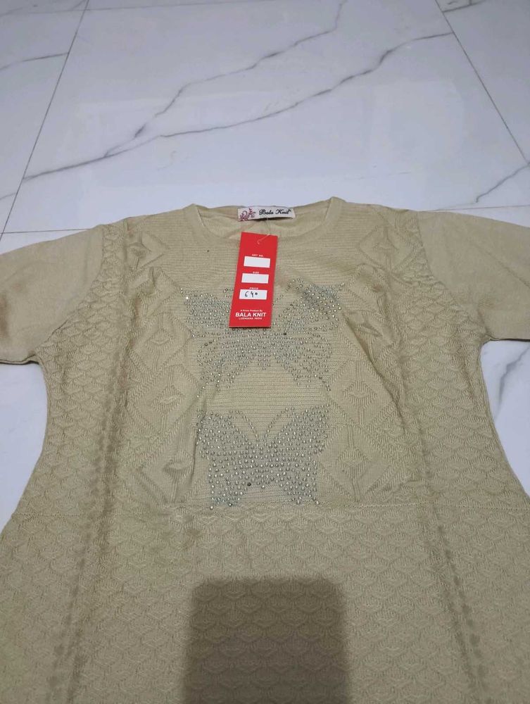 Beige Embellished Top