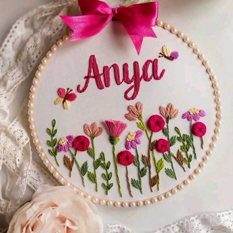 Elegant Name Hoop Embroidery