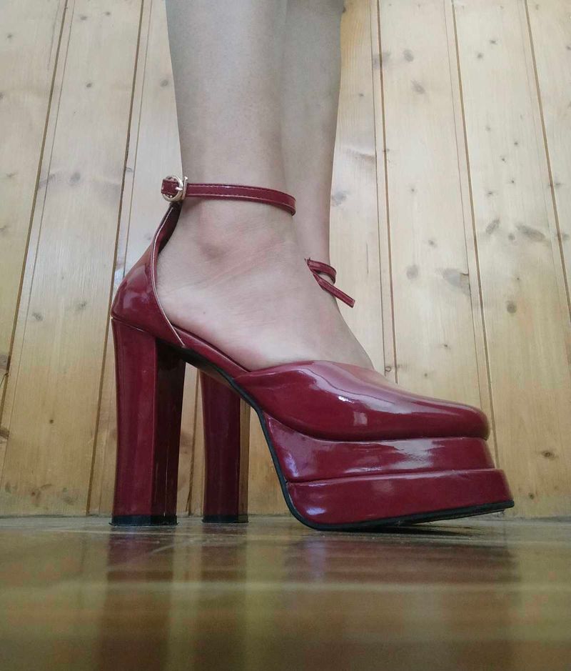 Burgundy Platform Heels