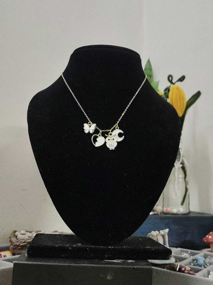 Charm Necklace: Owl, Butterfly, Moon