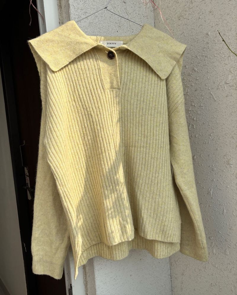 Stylish Yellow Knit Sweater