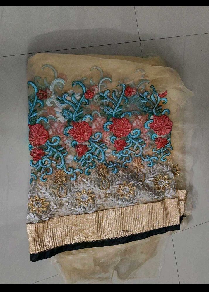 heavy embroidery organza dupatta brand new