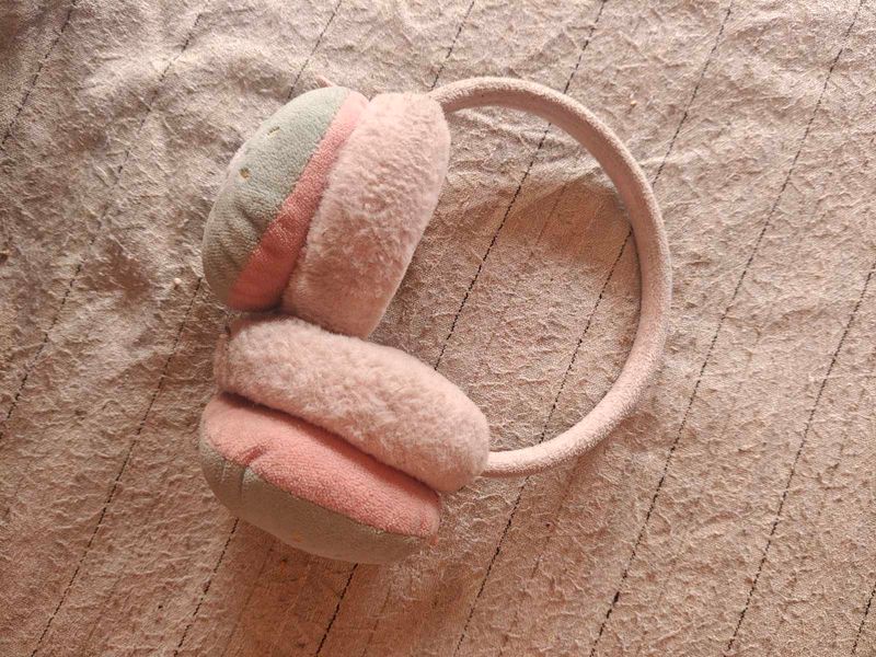 Pink &amp; Grey Earmuffs