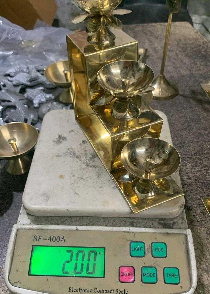 Pure Brass 3 Step Diya Peetal Ka Dia