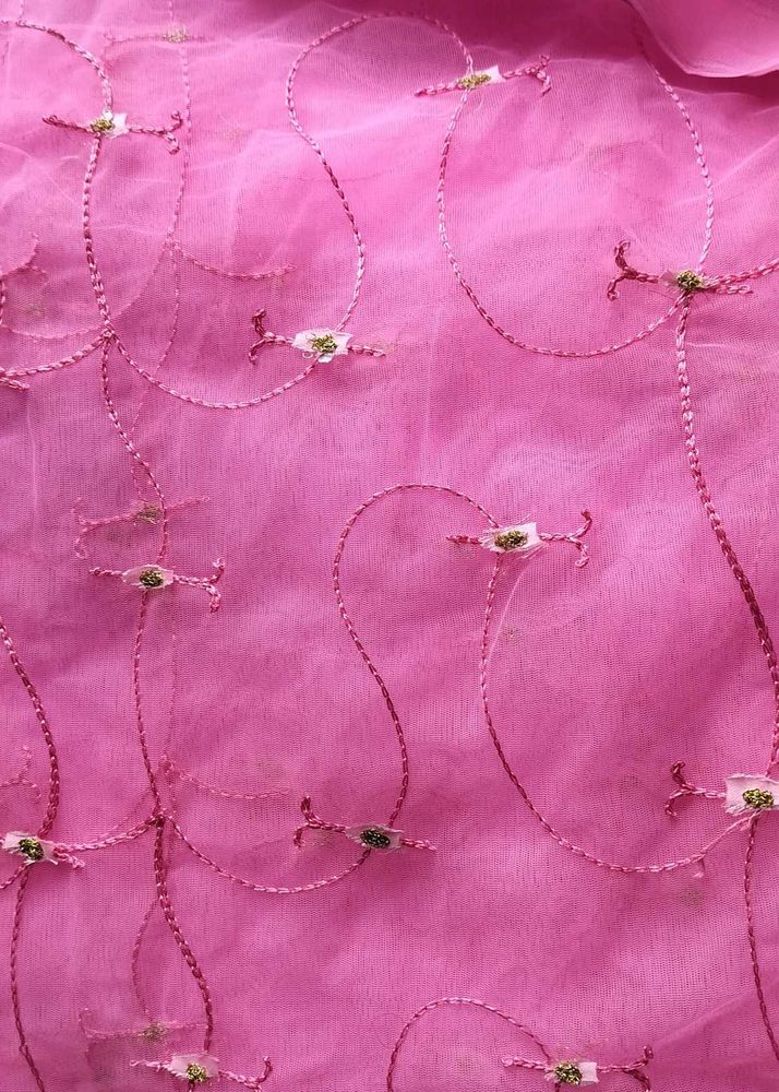 Pink Embroidered Fabric