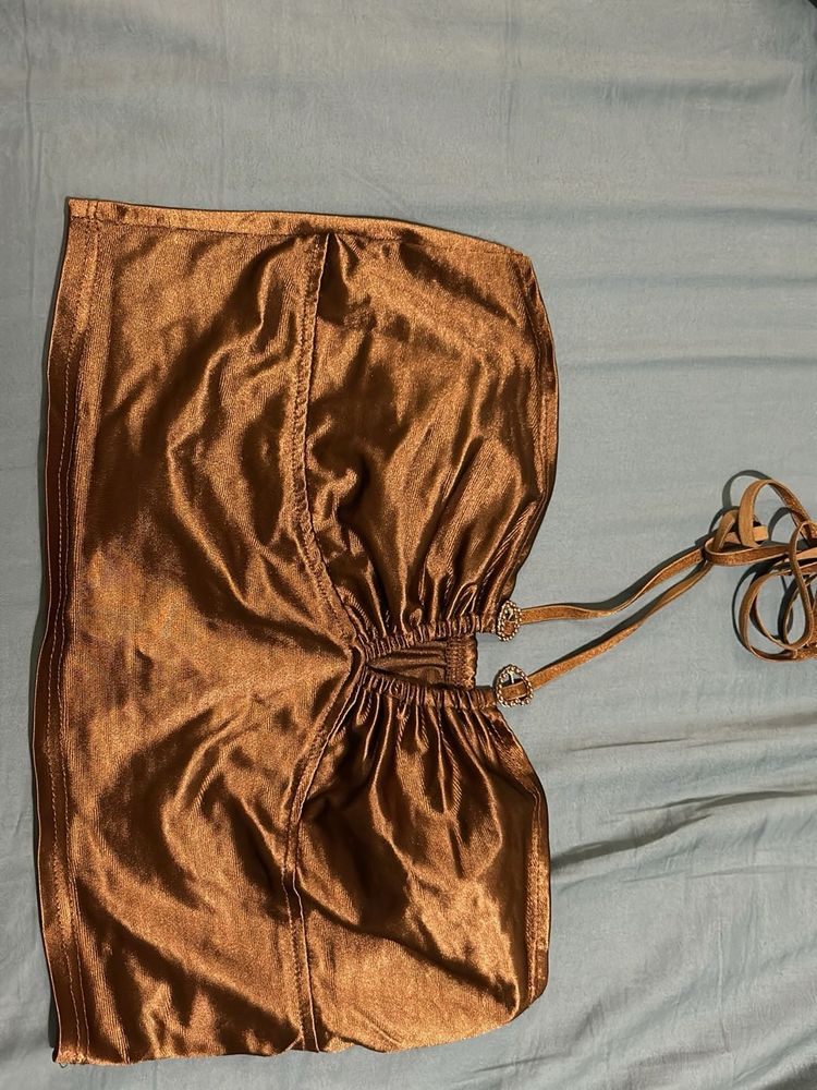 Brown Halter Neck Top