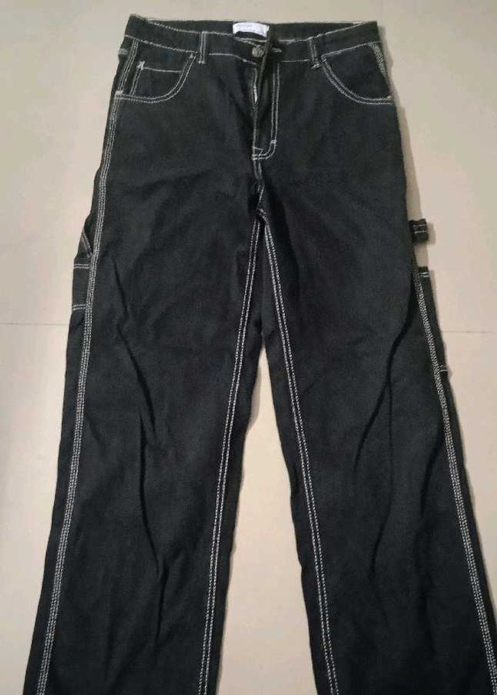 Cargo 6 Pocket Denim Jeans Black