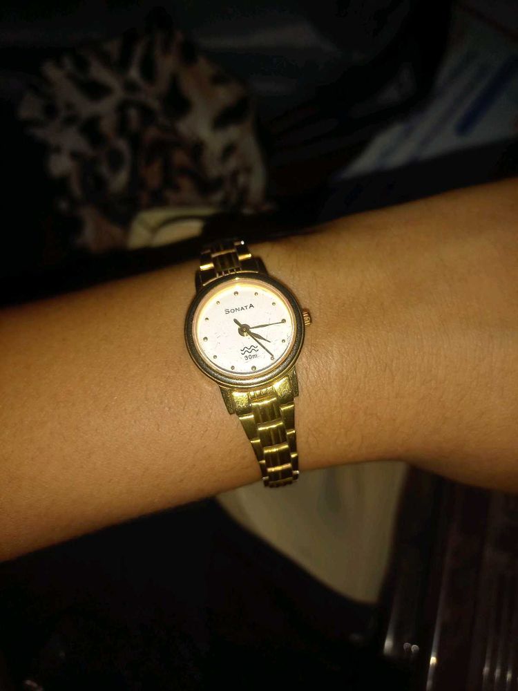 Sonata Gold Tone Watch