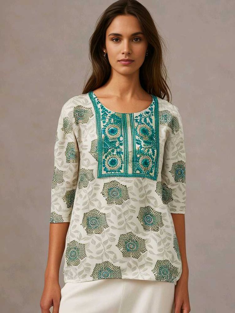 Floral Embroidered Kurti