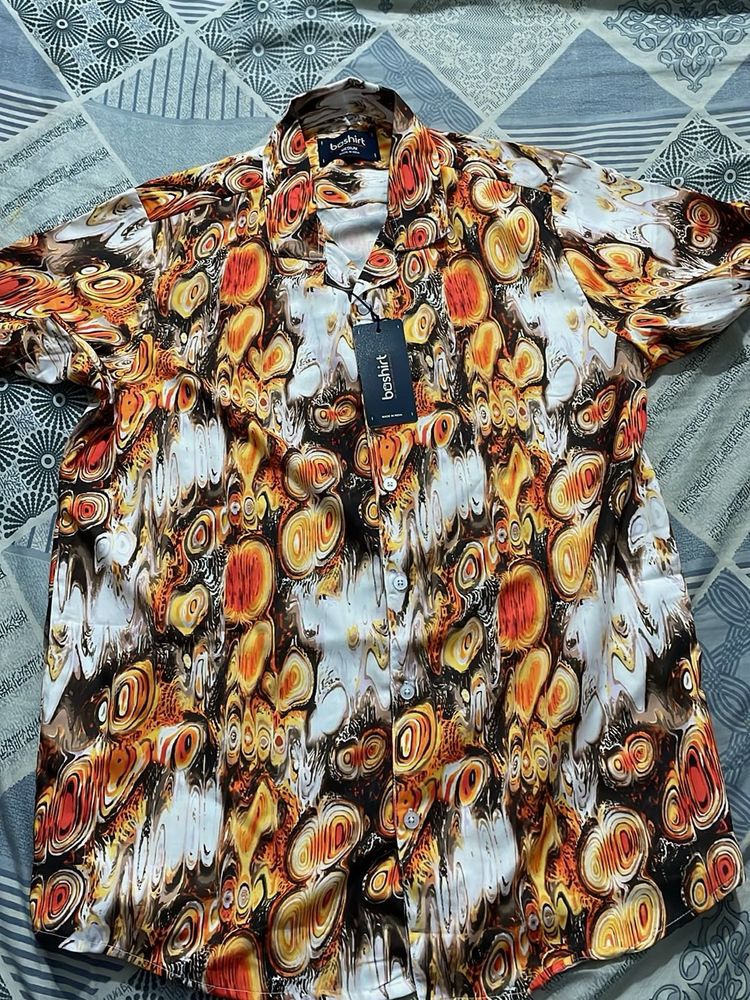 Bashtirt Abstract Print Button-Down Shirt