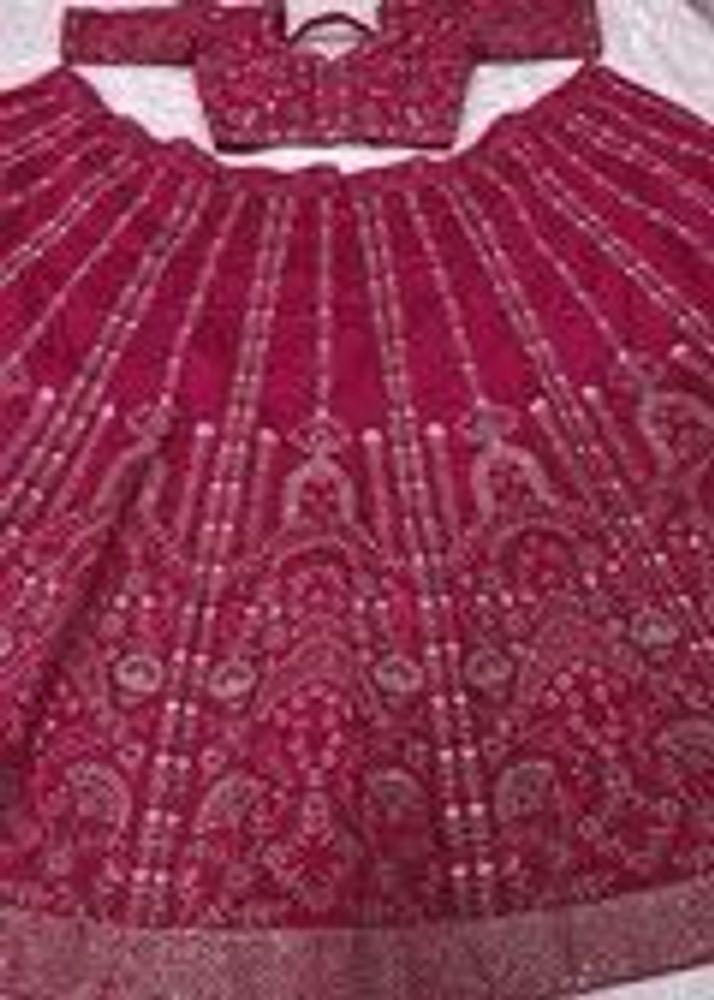 Silk Fabric Pink Bridal Lehenga