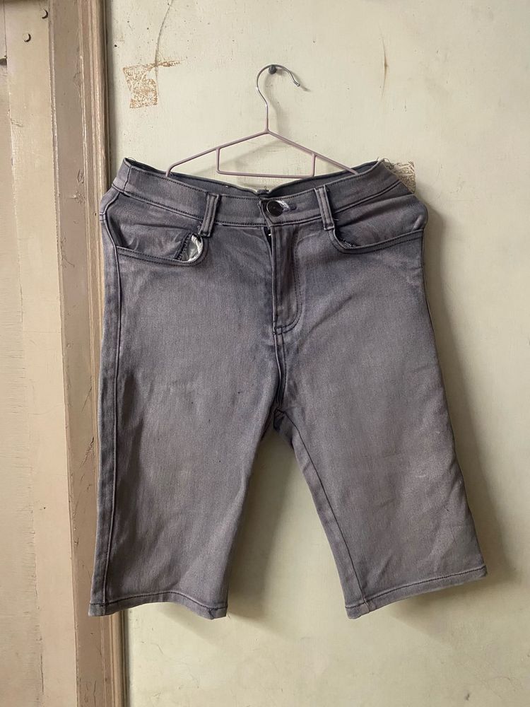 Gray Denim Shorts