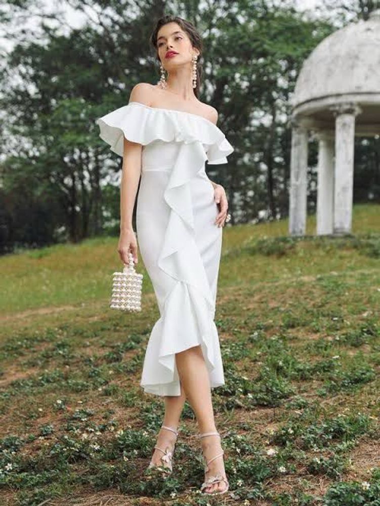 White Ruffle Dress