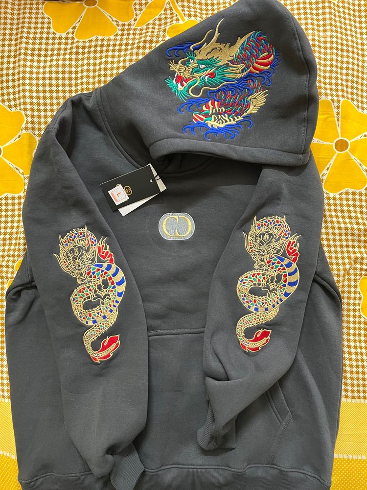 Mens Gucci Funky Embroidered Hoodie Size 46 XXL