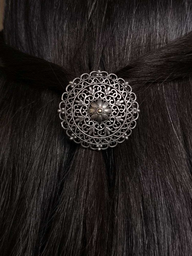 Ornate Silver Hair Tie