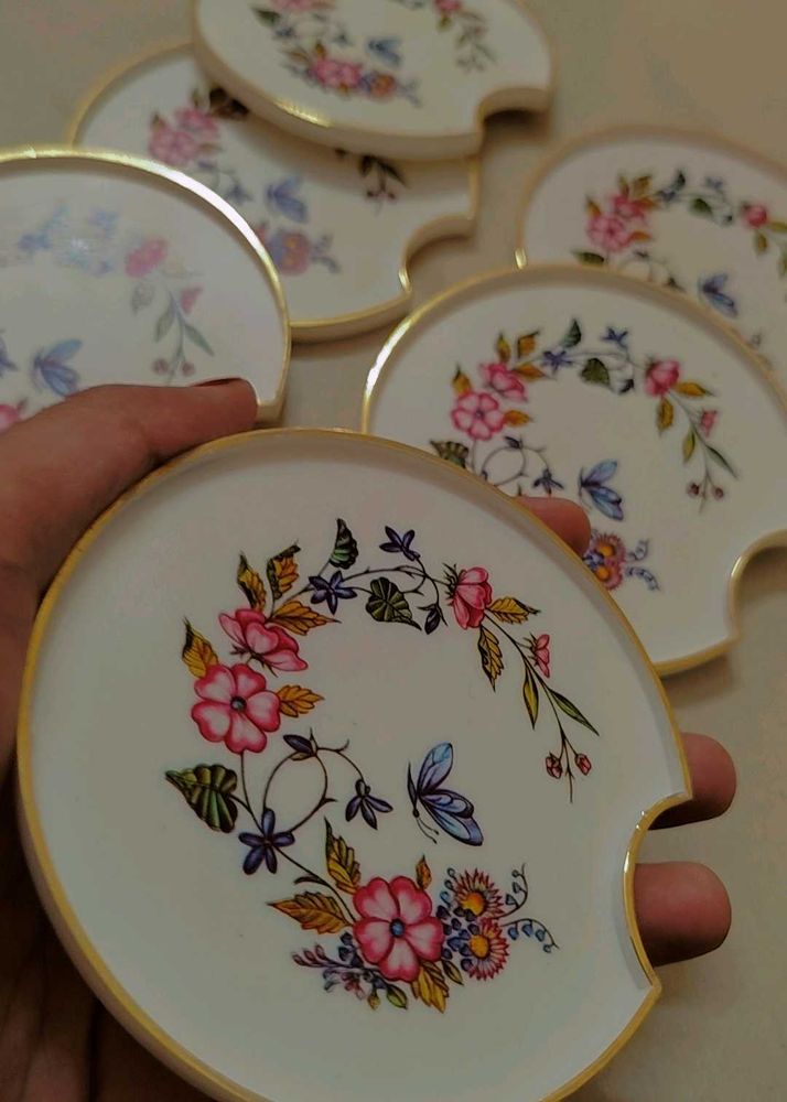 Premium Floral Asthetic Coasters✨ (Set of 7pc)