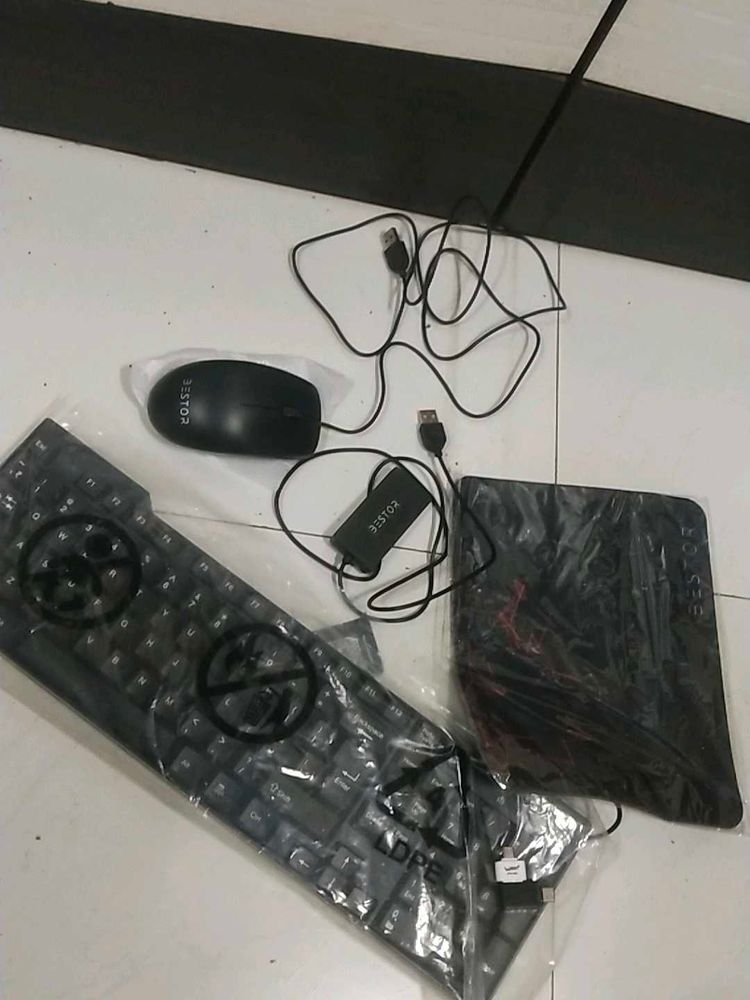 Keyboard, Mouse, and Mousepad Set