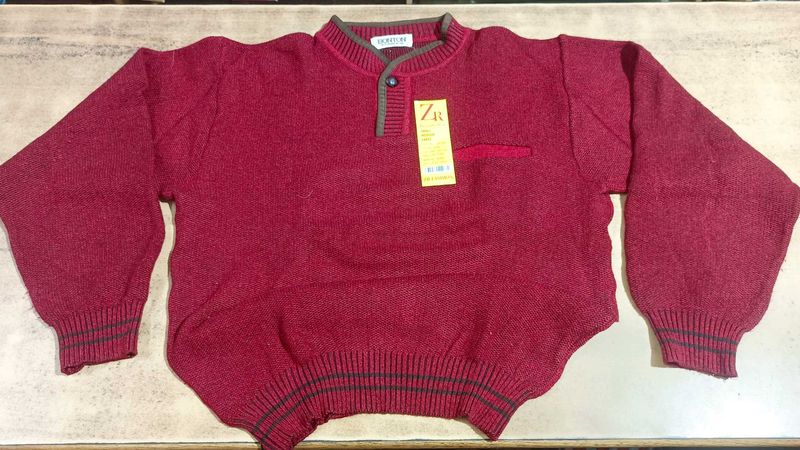 Maroon Knit Pullover Sweater