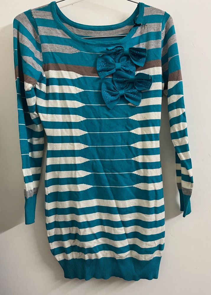 Seasonal Style Combo:  Striped Sweater&amp; Kurti