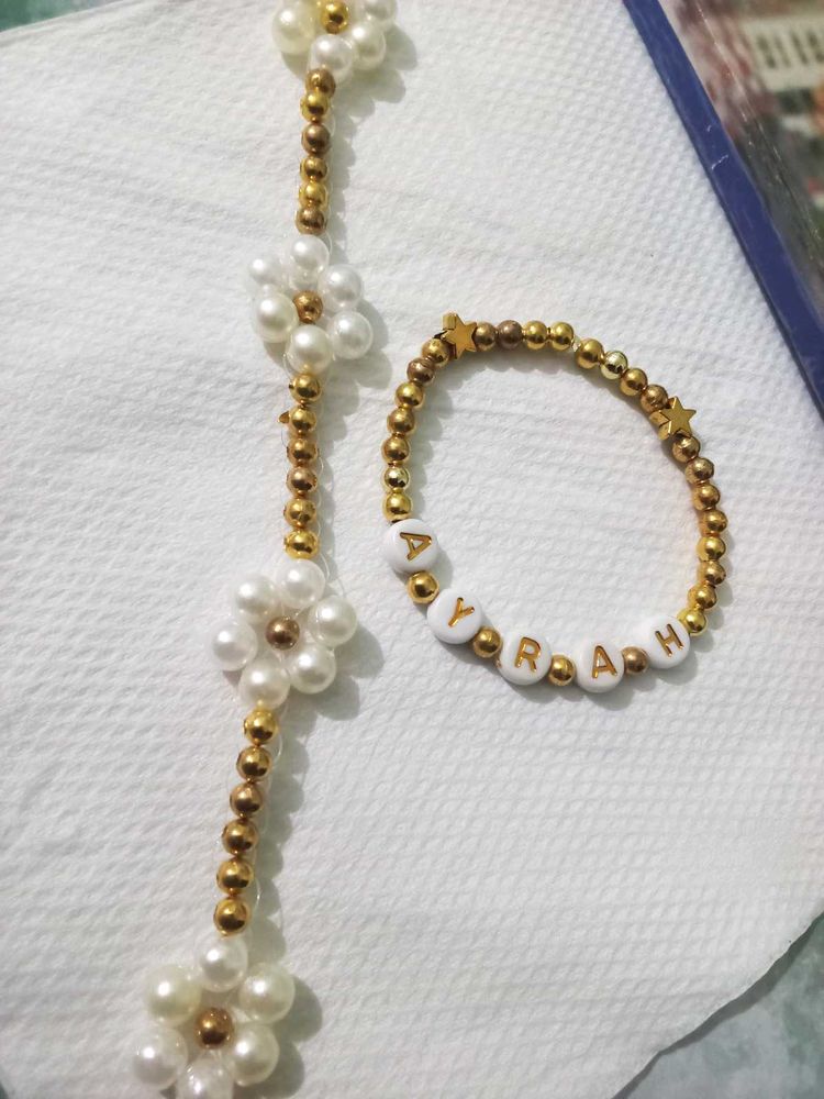 Custom Name Mom Baby Bracelets (Pair)