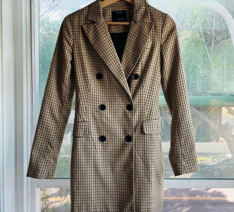 Bershka Plaided Blazer Dress