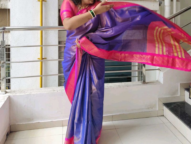 Elegant purple &amp; Pink Saree